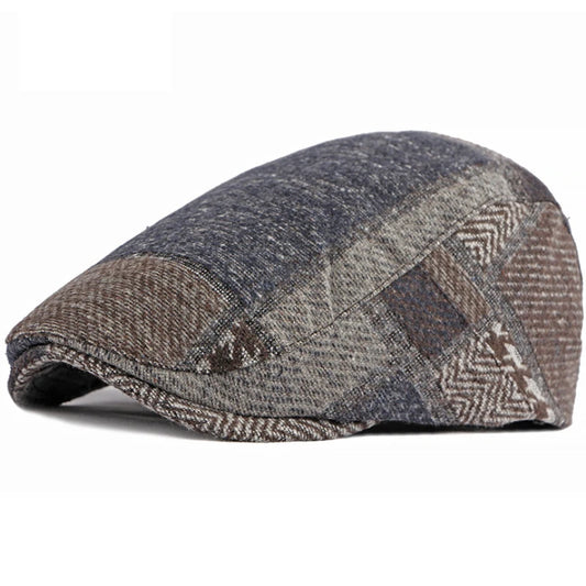 Segovia Plaid Ivy Cap in Navy Blue