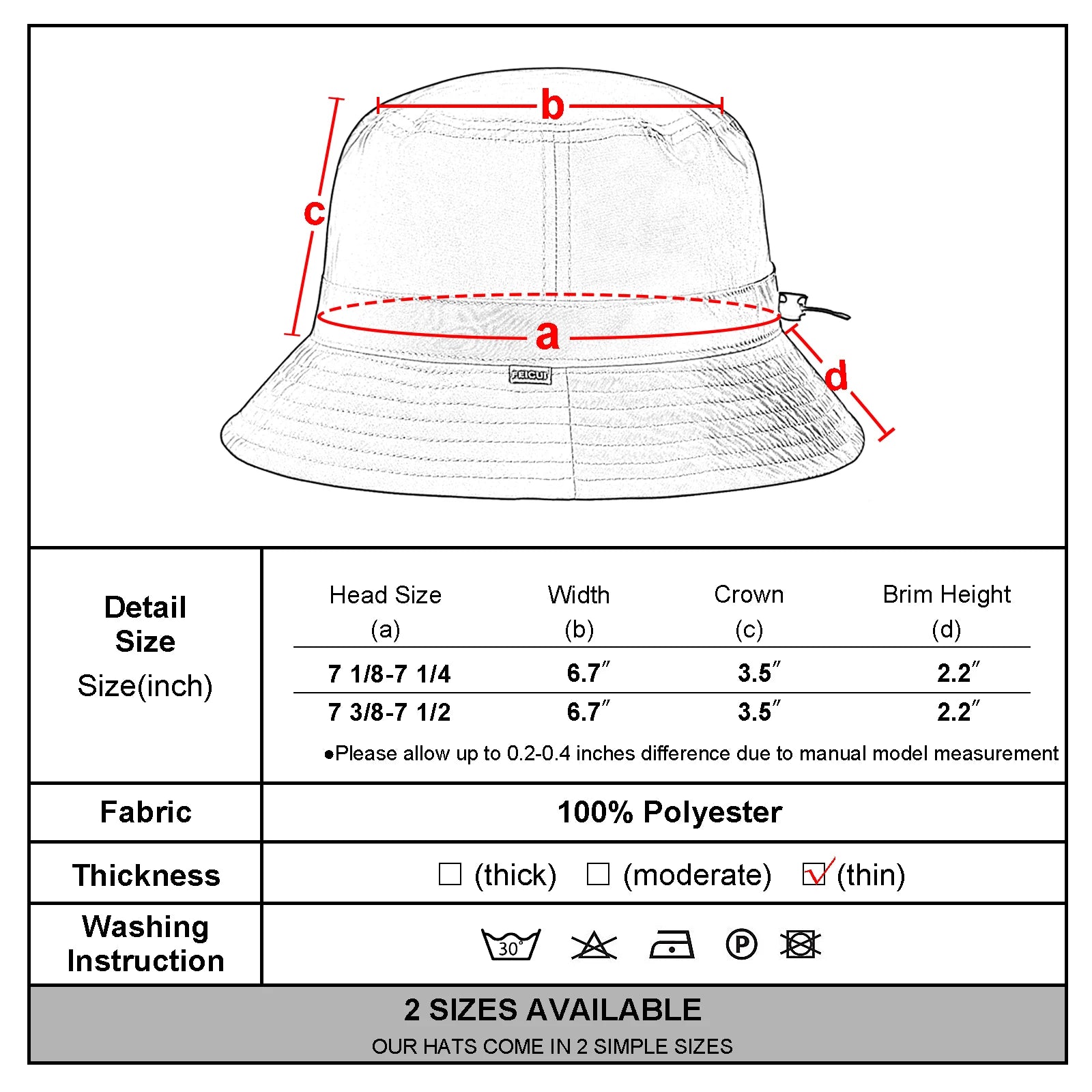 The Capri | Unisex Short Brim Thickened Bucket Sun Hat | Urban Caps NZ
