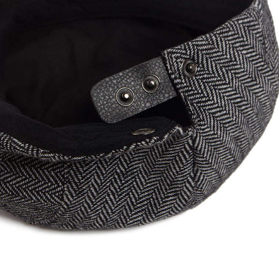 Striped Herringbone Ivy Cap | Highland Outdoor Flat Cap | Urban Caps NZ