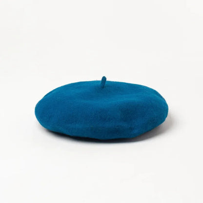 Versailles Wool Beret in Peacock Blue