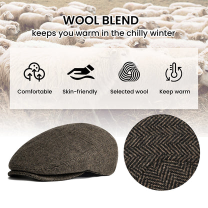 The Dunmore | Men's Wool Blend XL/XXL Ivy Newsboy Cap | Urban Caps NZ