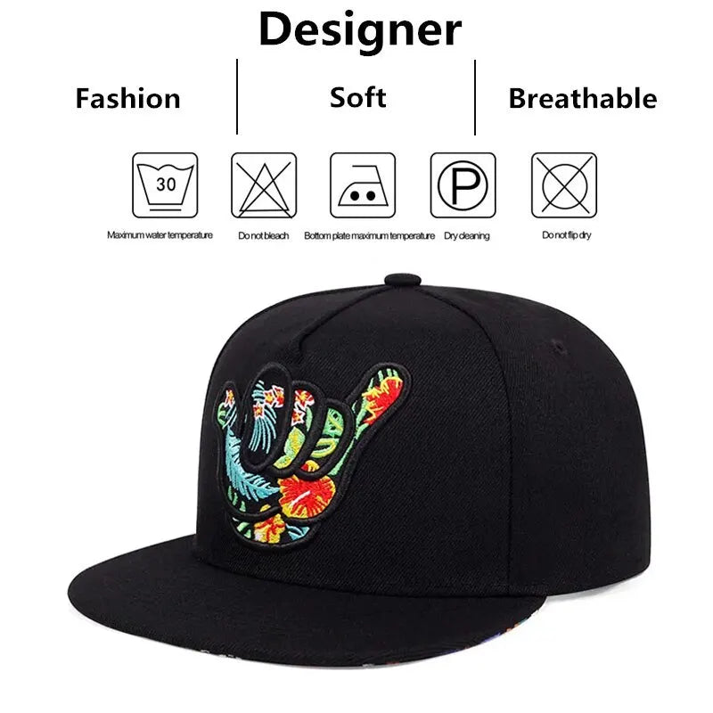 The Carnaby | Colourful Hand Embroidery Snapback Cap | Urban Caps NZ
