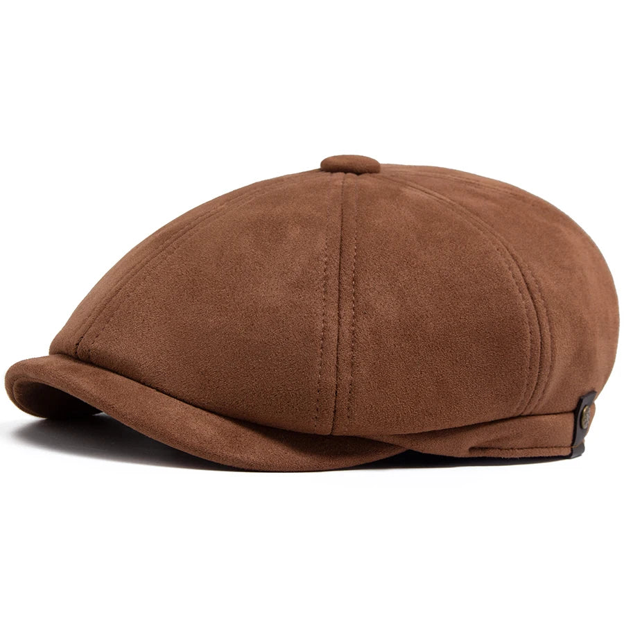 Suede Newsboy Cap | Retro British Gentleman's Cap | Urban Caps NZ