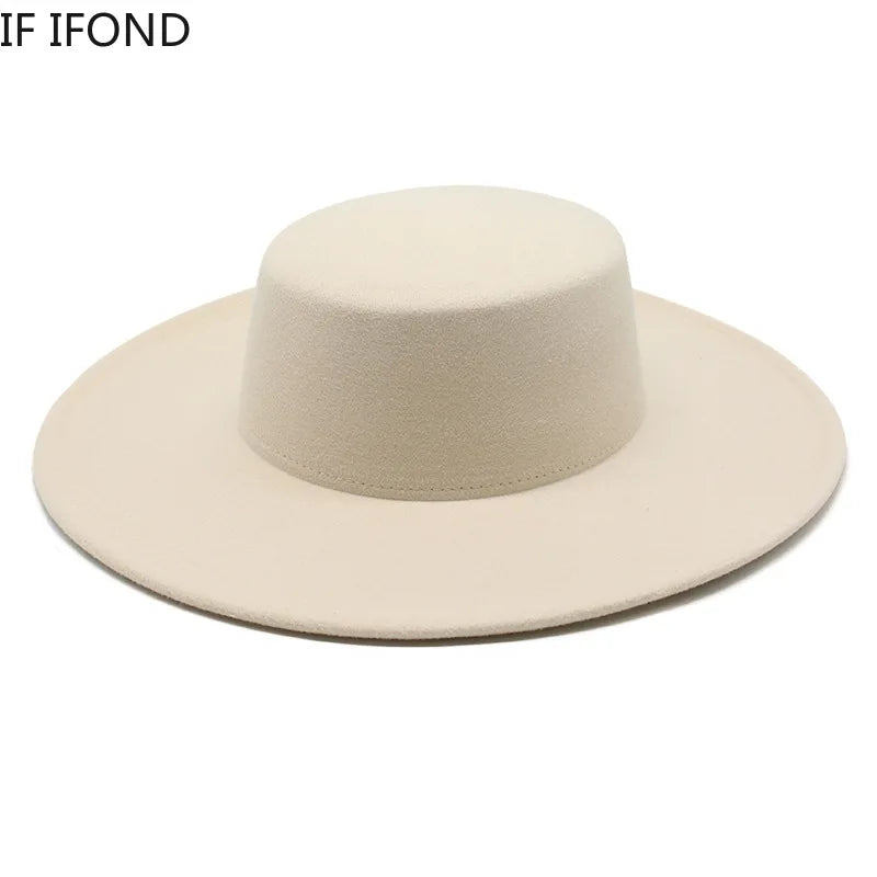Classic Wide Brim Fedora Hat – Structured Formal Travel Cap