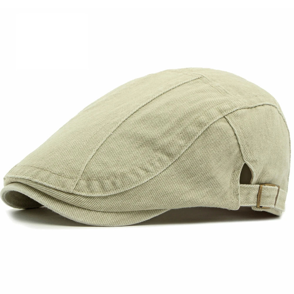 Bologna Denim-Style Beret in Beige