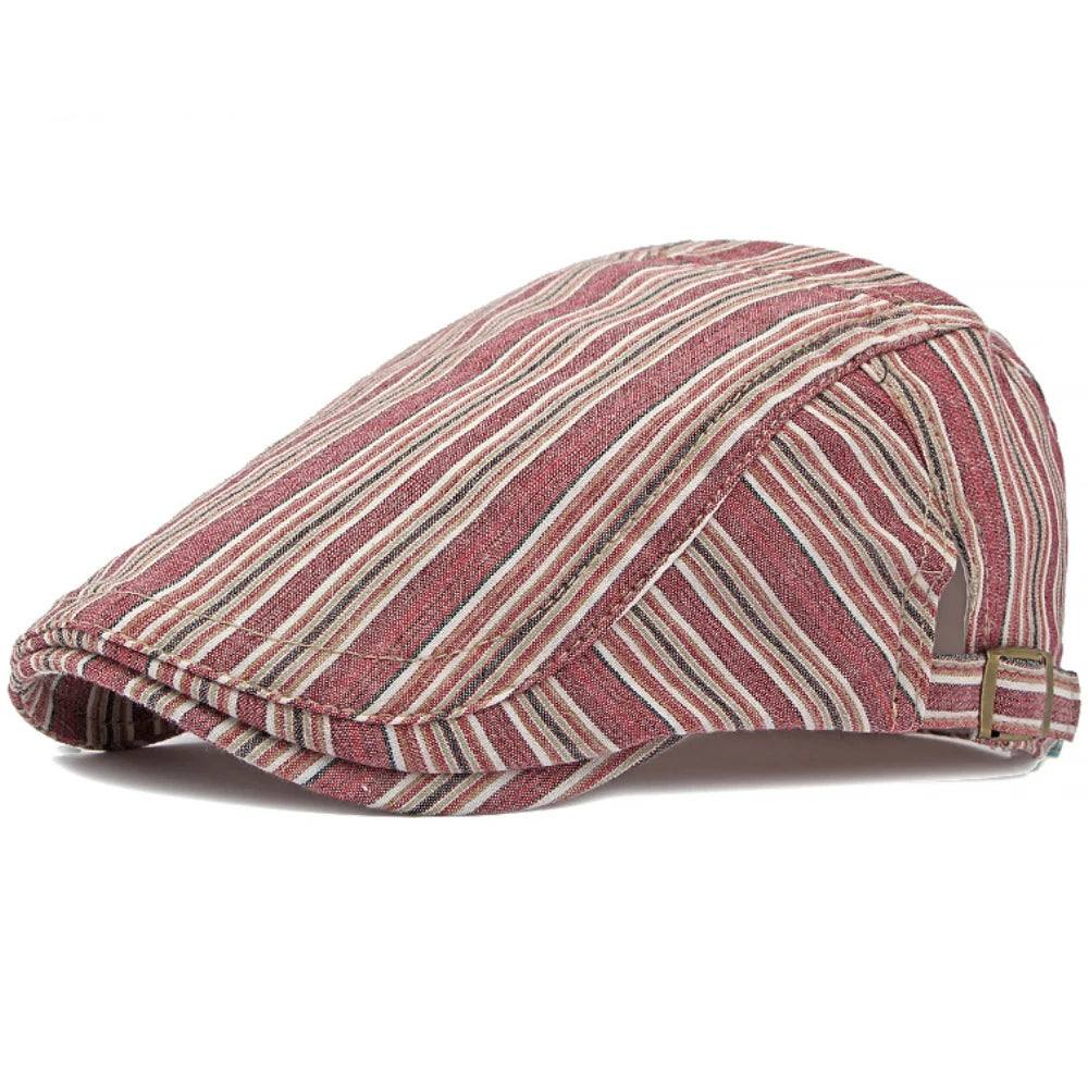 Poole Striped Sun Beret in Red