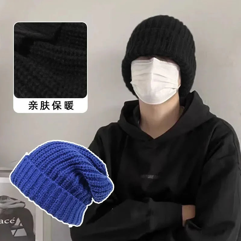 Highland Oversized Knit Beanie in Blue