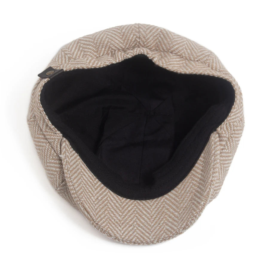 Retro Herringbone Newsboy Cap | Warm British Cap | Urban Caps NZ