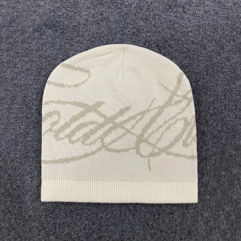 The Harrogate Knit | Jacquard Letter Woollen Fashion Beanie | Urban Caps NZ