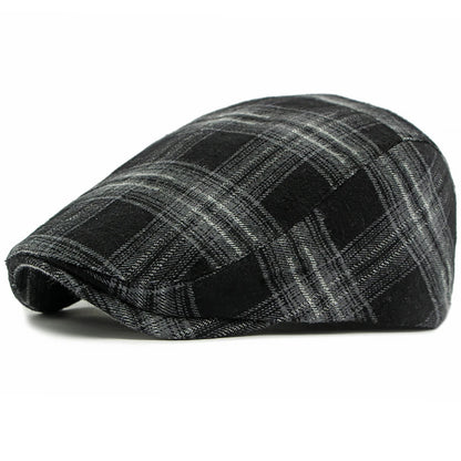 Reading Plaid Artist Beret in Black