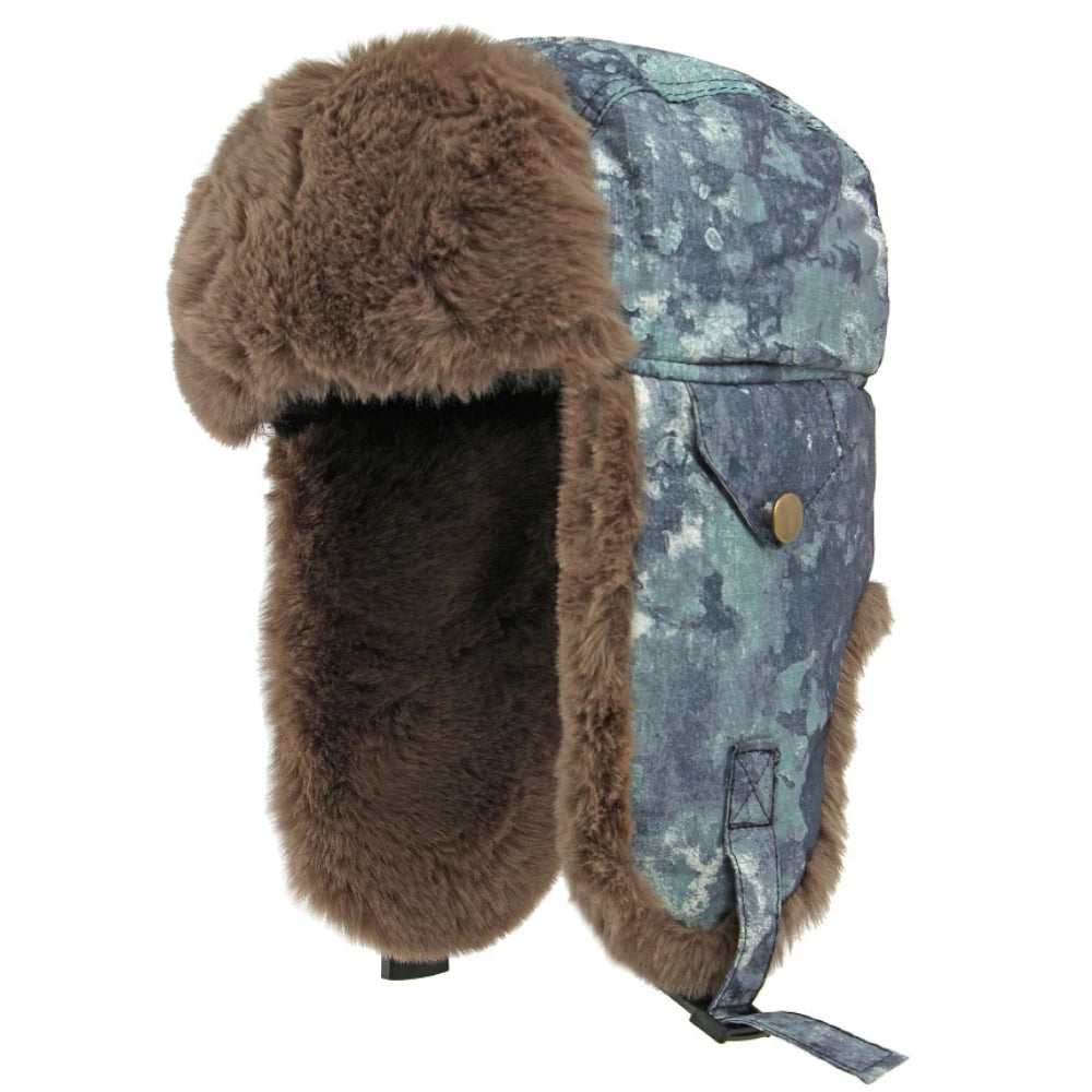 Arctic Camouflage Trapper Hat in Gray