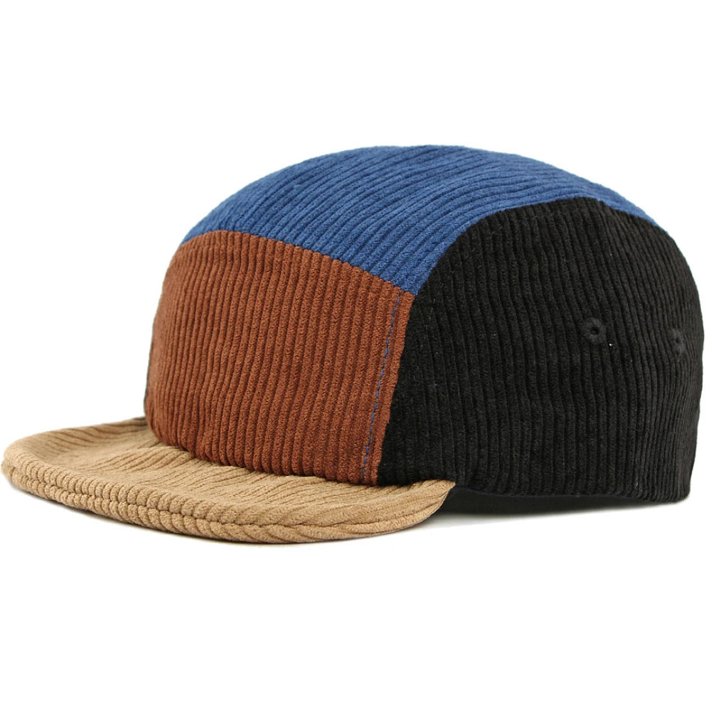 Clapham Corduroy Baseball Cap in Blue And Khaki