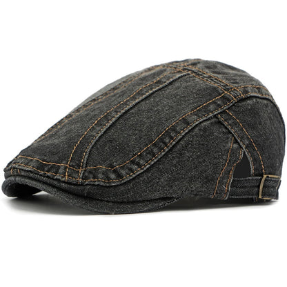 Bologna Denim-Style Beret in Black