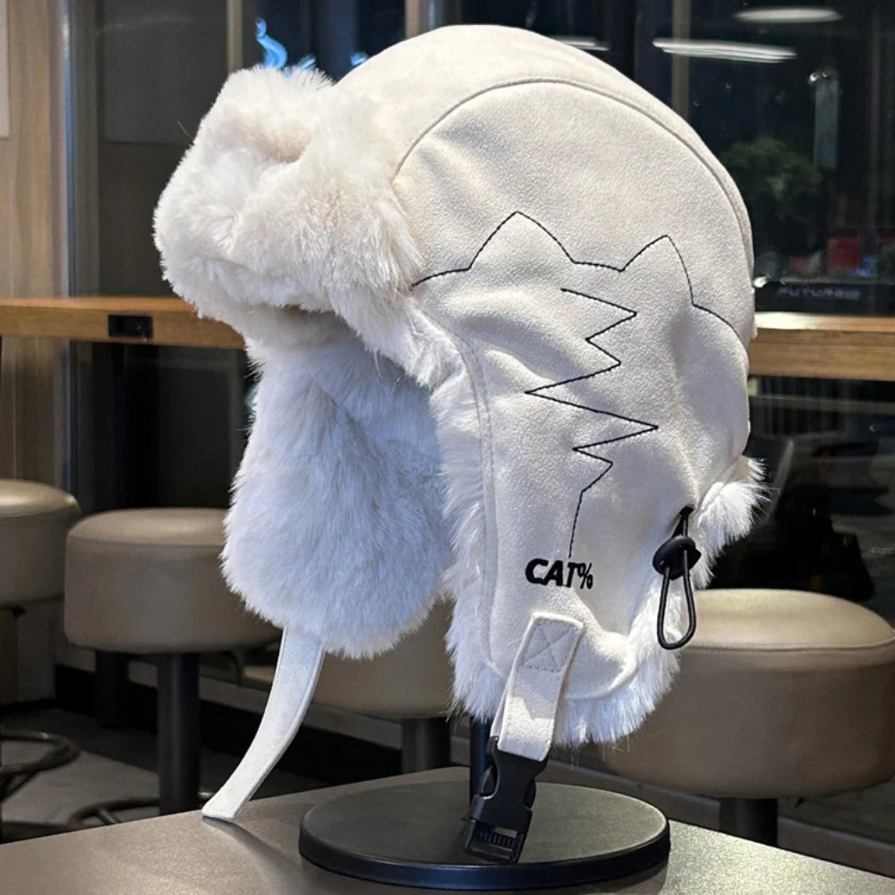 Churchill Fleece Fur Trapper Hat in White