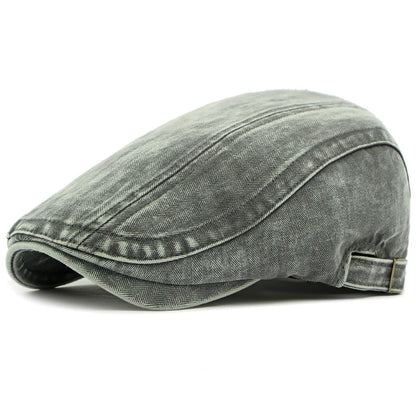 Bologna Denim-Style Beret in Dark Grey