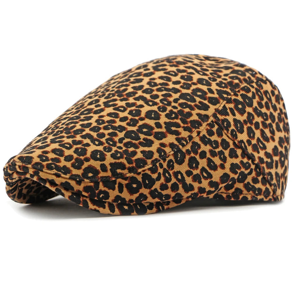 Tunbridge Floral Artist Beret in Coffee Leopard
