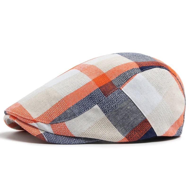 Multicolour Plaid Ivy Cap | Country Heritage Flat Cap | Urban Caps NZ