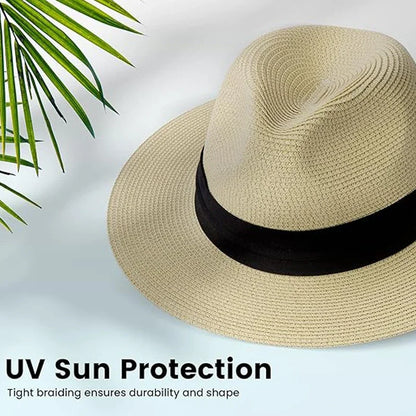 Kingston XL Straw Panama Hat – UPF 50+ Wide Brim Summer Sun Hat (61-63cm)