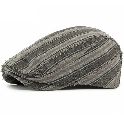 Poole Striped Sun Beret in Grey