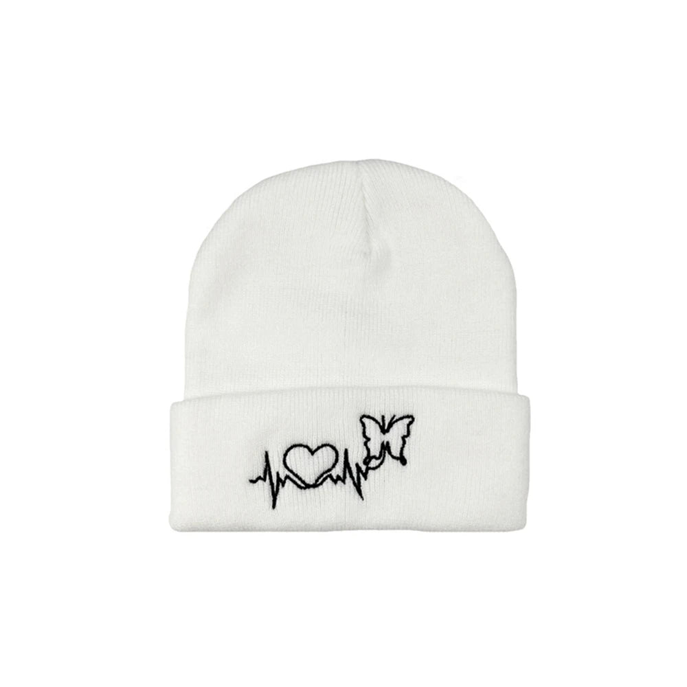 The Heartline | ECG Embroidery Unisex Knitted Beanie | Urban Caps NZ