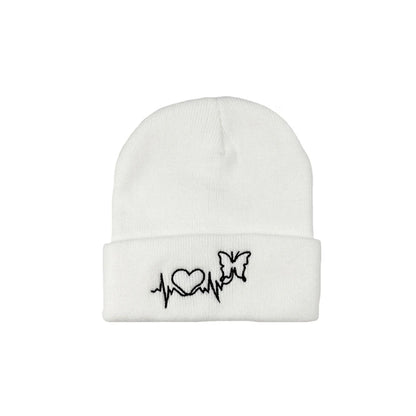 The Heartline | ECG Embroidery Unisex Knitted Beanie | Urban Caps NZ
