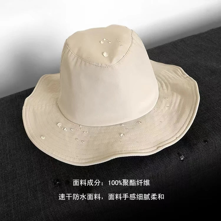 Osborne Wide-Brim Bucket Hat in Coffee-Polyester