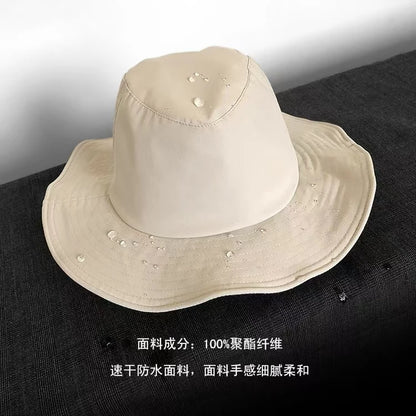 Osborne Wide-Brim Bucket Hat in Coffee-Polyester