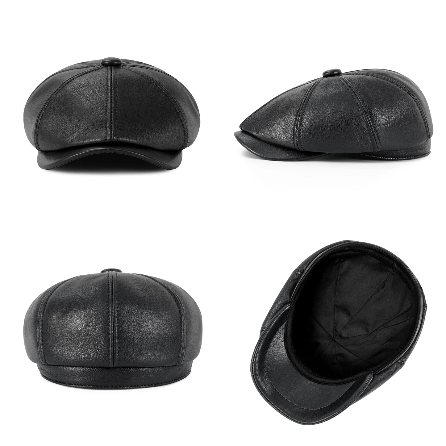 The Belgravia | Premium Leather 8-Panel Newsboy Cap | Urban Caps NZ