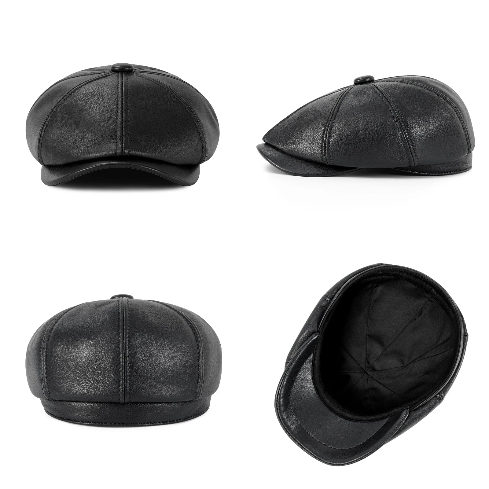 The Belgravia | Premium Leather 8-Panel Newsboy Cap | Urban Caps NZ