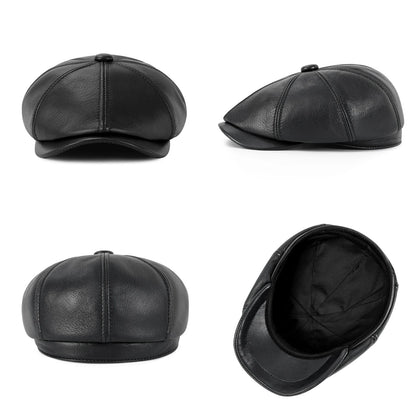 The Belgravia | Premium Leather 8-Panel Newsboy Cap | Urban Caps NZ
