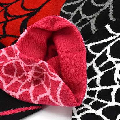 The Arachne | Gothic Spider Pattern Wool Knitted Beanie | Urban Caps NZ