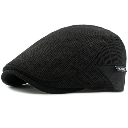 Ely Corduroy Fleece Beret in Black