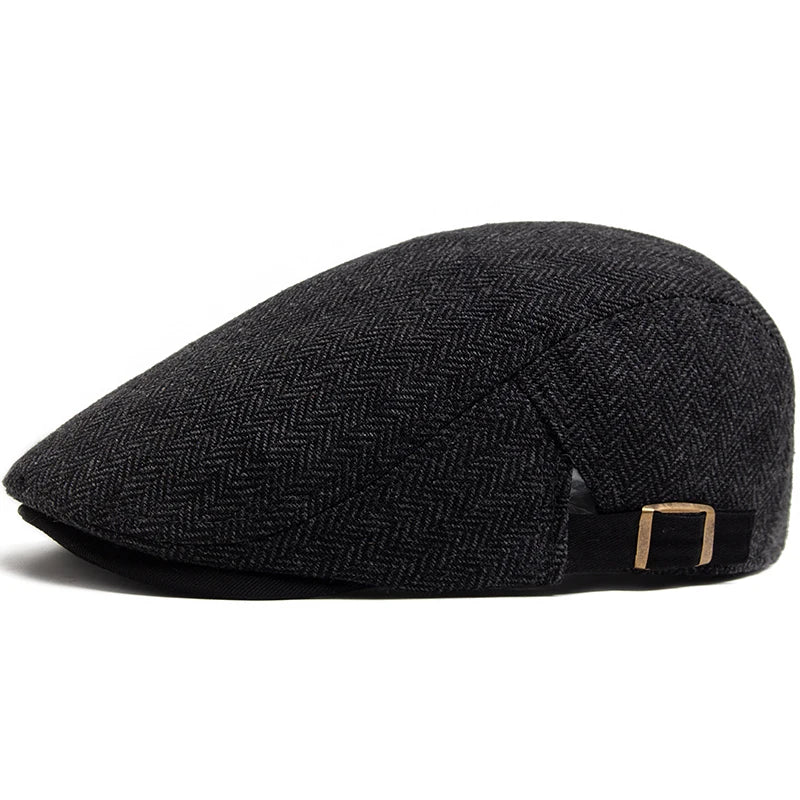 Striped Herringbone Ivy Cap | Heritage Autumn Flat Cap | Urban Caps NZ