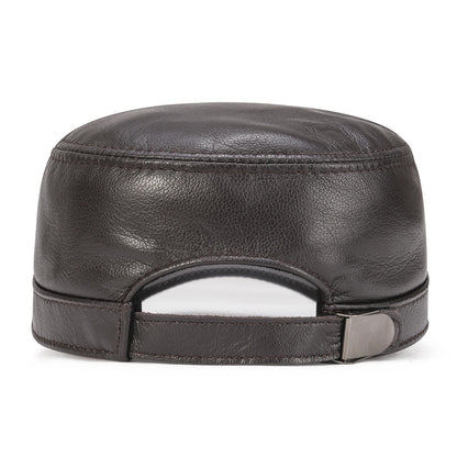 The Wellington | Men's Leather Cadet Flat Top Cap | Urban Caps NZ
