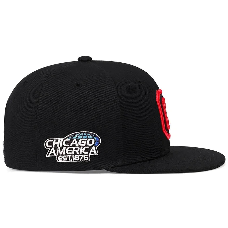 The Chicago | City Embroidery Cotton Snapback Cap | Urban Caps NZ