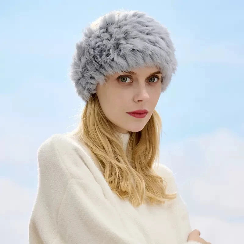 Plush Rabbit Fur Headband | Winter Warm Hairband | Urban Caps NZ