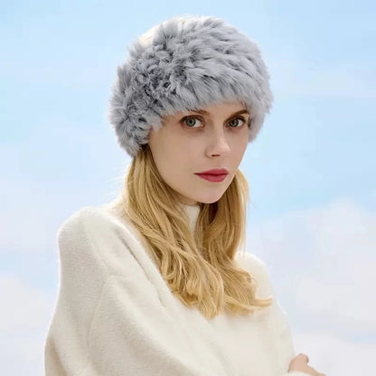 Plush Rabbit Fur Headband | Winter Warm Hairband | Urban Caps NZ