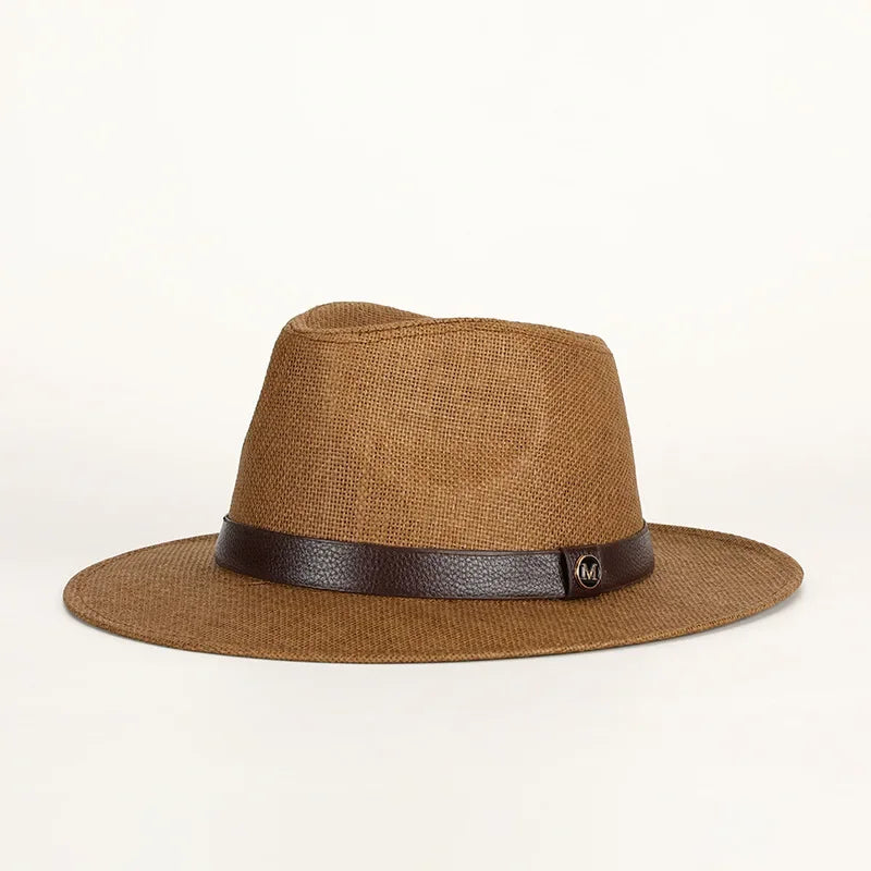Ashcombe Woven Panama-Style Fedora in M-Coffee