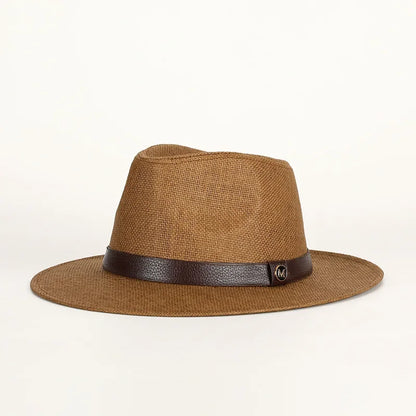 Ashcombe Woven Panama-Style Fedora in M-Coffee