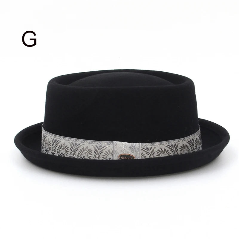 Paris Noir Wool Felt Pork Pie Hat | Urban Caps