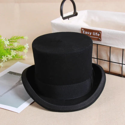 Piccadilly Wool Top Hat in Black
