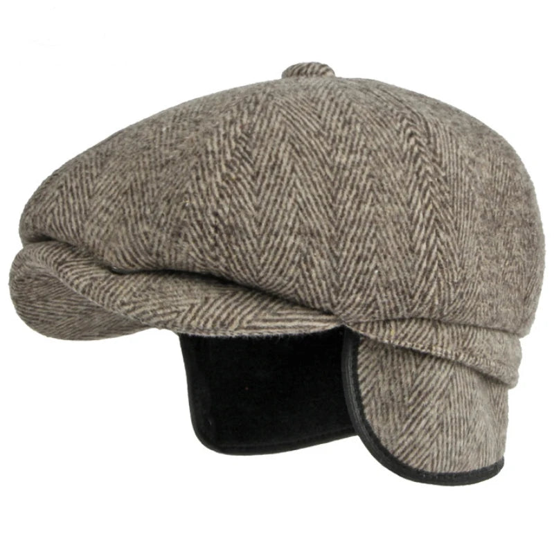 Farnham Striped Wool Flat Cap