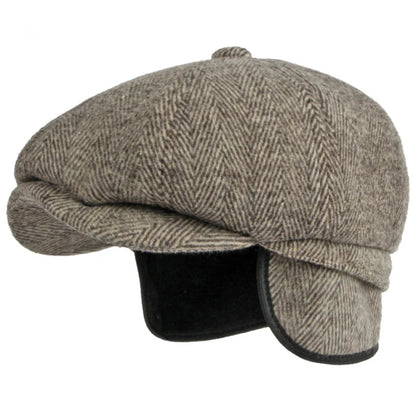 Farnham Striped Wool Flat Cap