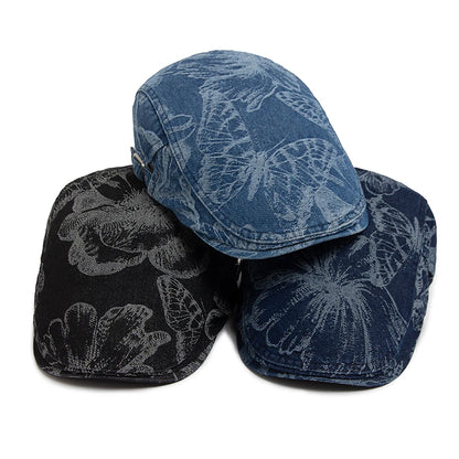 Floral Print Cotton Ivy Cap | Single Layer Flat Hat | Urban Caps NZ