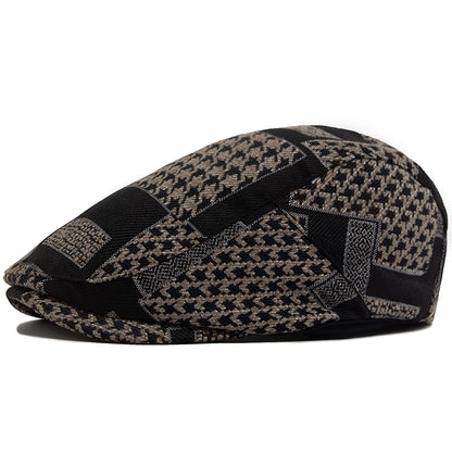 Houndstooth Print Ivy Cap | Classic Country Flat Cap | Urban Caps NZ