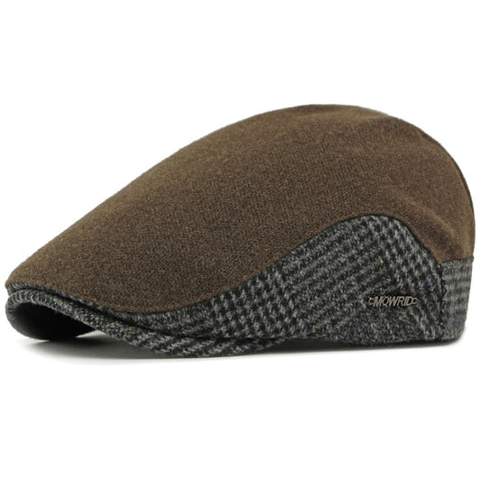 Salamanca Wool Patchwork Beret in Coffee