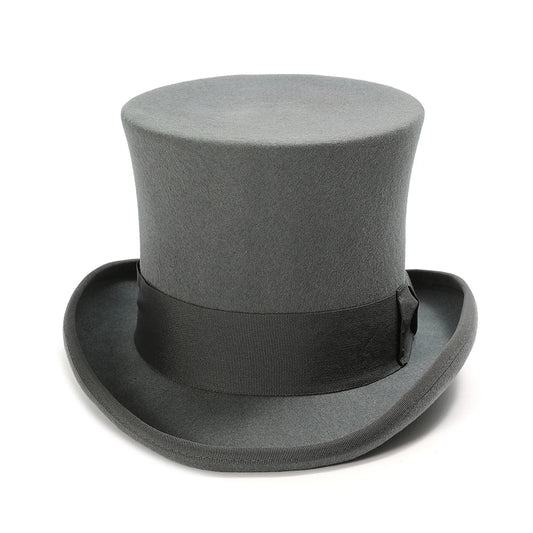 Victorian Style Wool Felt Top Hat – Elegant Gentleman Cylinder Hat