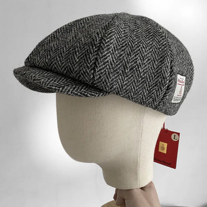 Premium Harris Tweed Octagonal Newsboy Cap – 100% Pure Wool Heritage Collection | Urban Caps