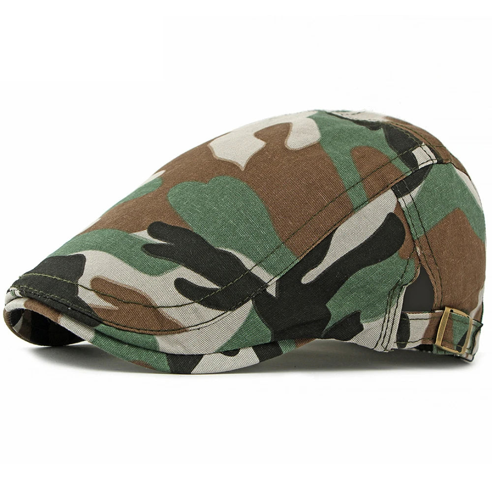 Hereford Print Artist Beret in Army Green