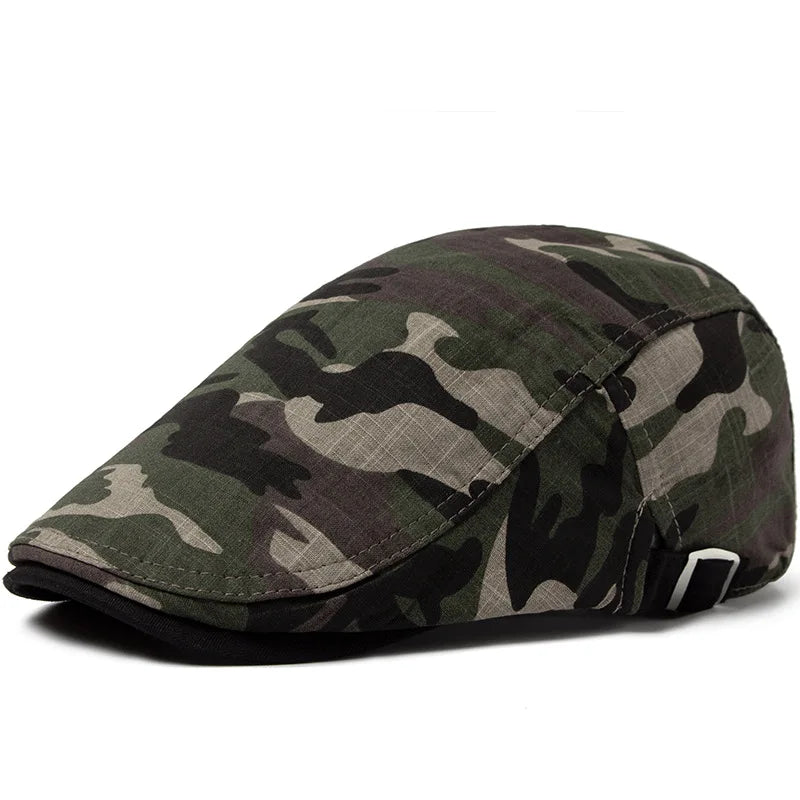 Camouflage Linen Ivy Cap | Country Outdoor Flat Cap | Urban Caps NZ